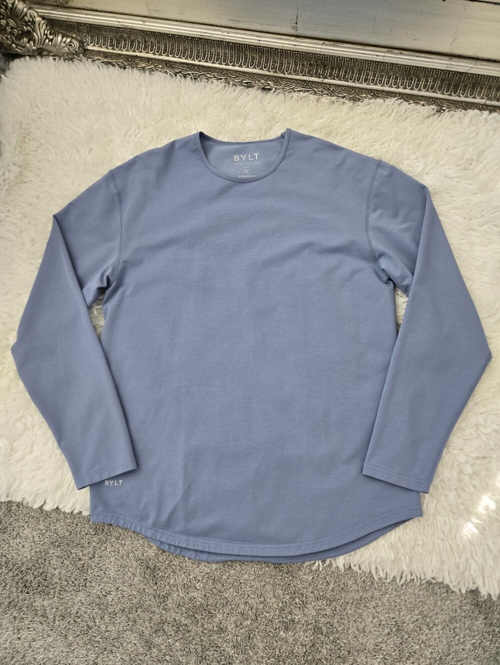 BYLT Drop-Cut Long Sleeve: LUX Shirt. Size XL. Blue.
